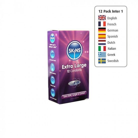 Skins Condoms Extra Large 12 Pack International 1