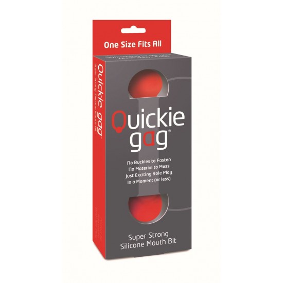 Quickie Gag Mouth Bit - Red (One Size)