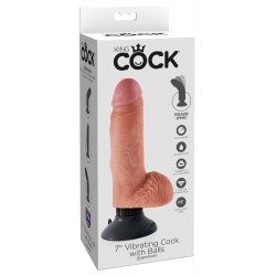 King Cock 7" Vibrating Cock with Balls