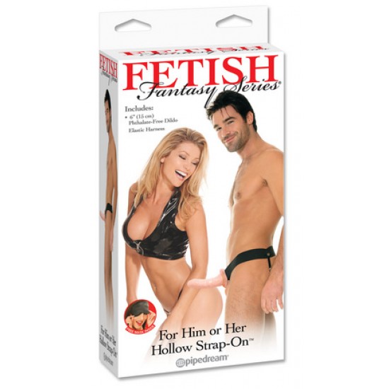 Fetish Fantasy Series For Him or Her Hollow Strap-On - Flesh