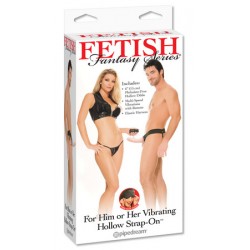 Fetish Fantasy Series For Him or Her Vibrating Hollow Strap-On - Flesh