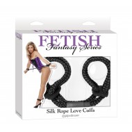 Fetish Fantasy Series Silk Rope Love Cuffs - Black