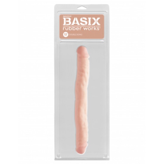 Basix Rubber Works - 12" Double Dong - Flesh