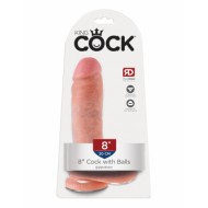 King Cock  8" Cock with Balls - Flesh