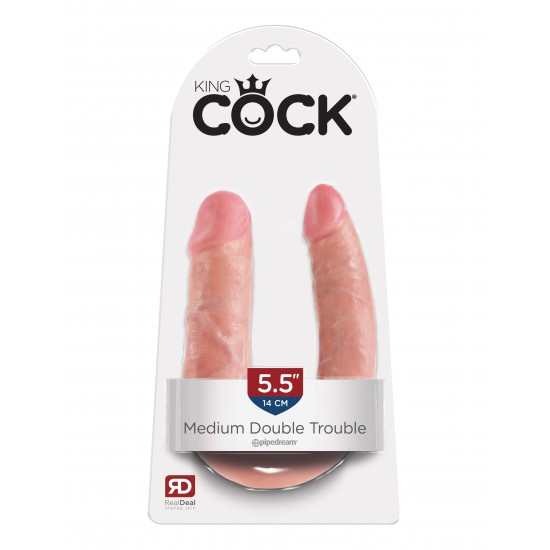 King Cock - U-Shaped Double Trouble Medium Flesh