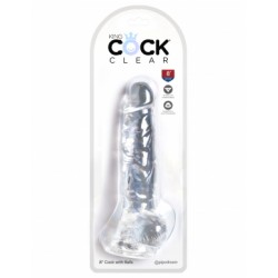King Cock Clear 8" Cock with Balls
