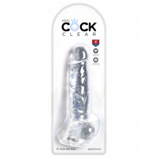 King Cock Clear 8" Cock with Balls