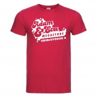 Rauður bolur með hvítu merki - Slim - S til 2XL