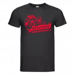 Svartur bolur með rauðu merki - Slim - S til 2XL