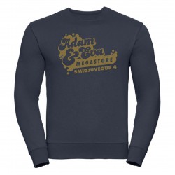 Dökkblá peysa – gyllt merki