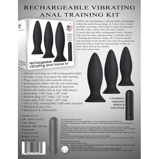 RECHARGEABLE VIBRATING ANAL TRAINING KIT