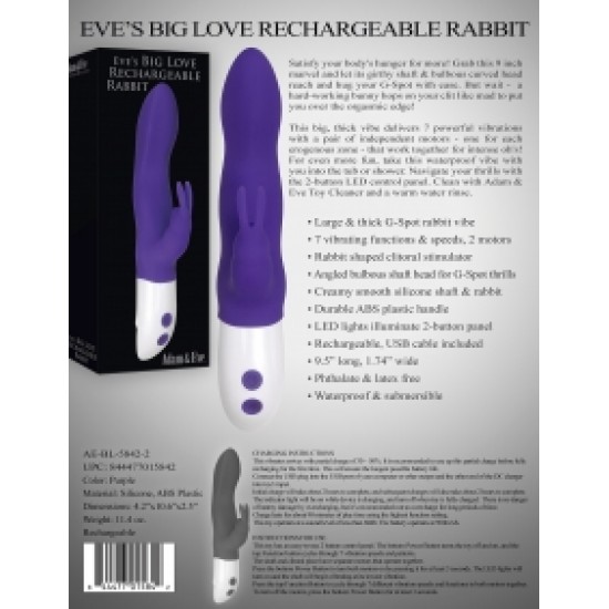 EVE'S BIG LOVE RECHARGEABLE RABBIT