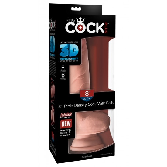 8" Triple Density Cock with Balls+sogskál