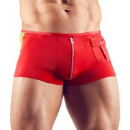 Rauðar buxur með rennilás kk