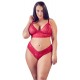 Bra and Crotchless String Red