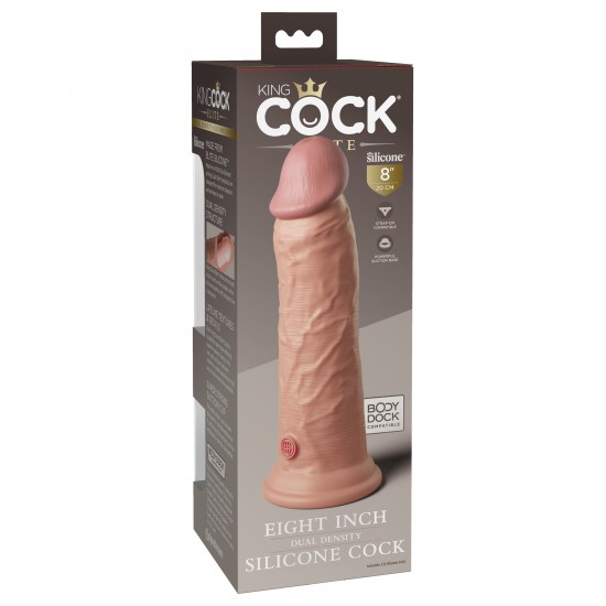 8" Dual Density Silicone Cock